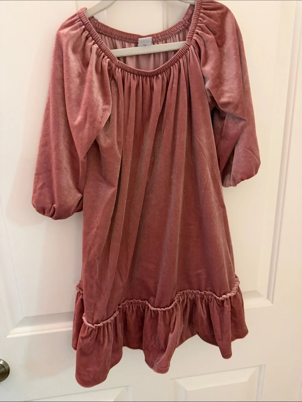 Old Navy Girls Velvet Dress in Dusty Rose Pink
